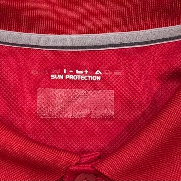 Columbia Shirt Adult Size Large Red Golf Polo Omni-Shade Sun Protection Men - Picture 4 of 7